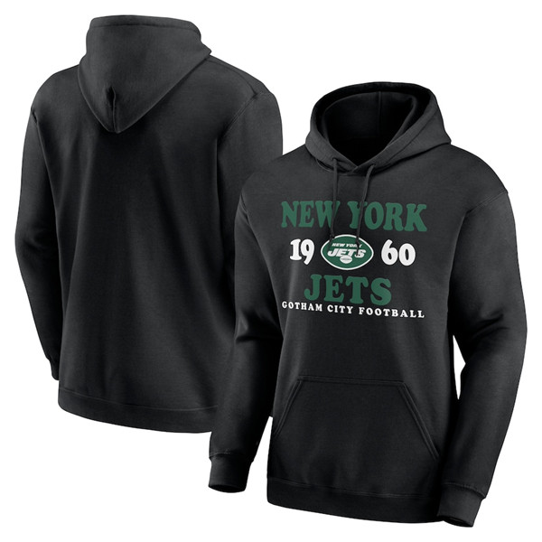 Men's New York Jets Black Fierce Competitor Pullover Hoodie - Click Image to Close